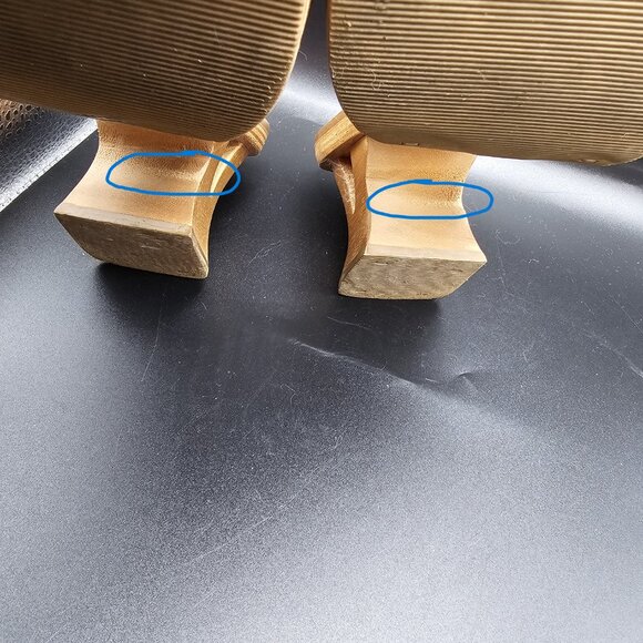 Vintage Two Lips Jiffy Cut-Out Wooden Sandals Red Leather Size 9 Made in Brazil - Picture 7 of 7